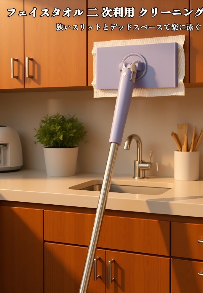 多機能自動布クランプモップの全体画像