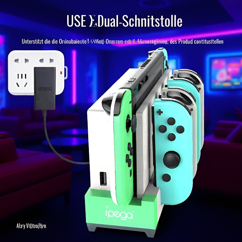 Basisladegerät mit Wechselgriff NS Joy Con linkes und rechtes Ladestationsladegerät mit kleinem Grif