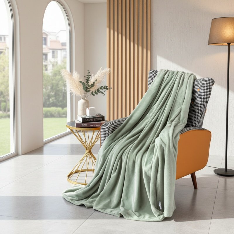 Comfortable plush flannel throw for home
