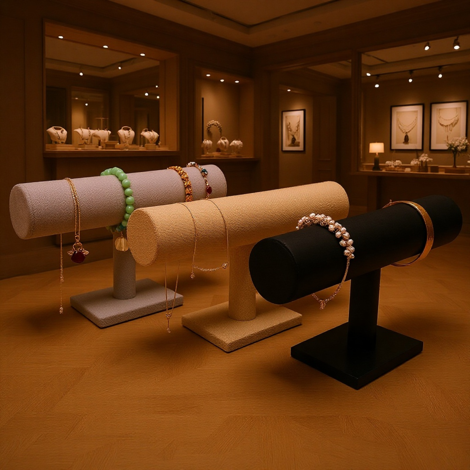  Jednovrstvý sametový stojan na náramky