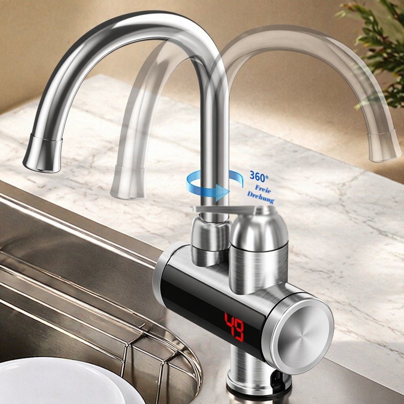 Edelstahl Elektrischer Warmwasserhahn