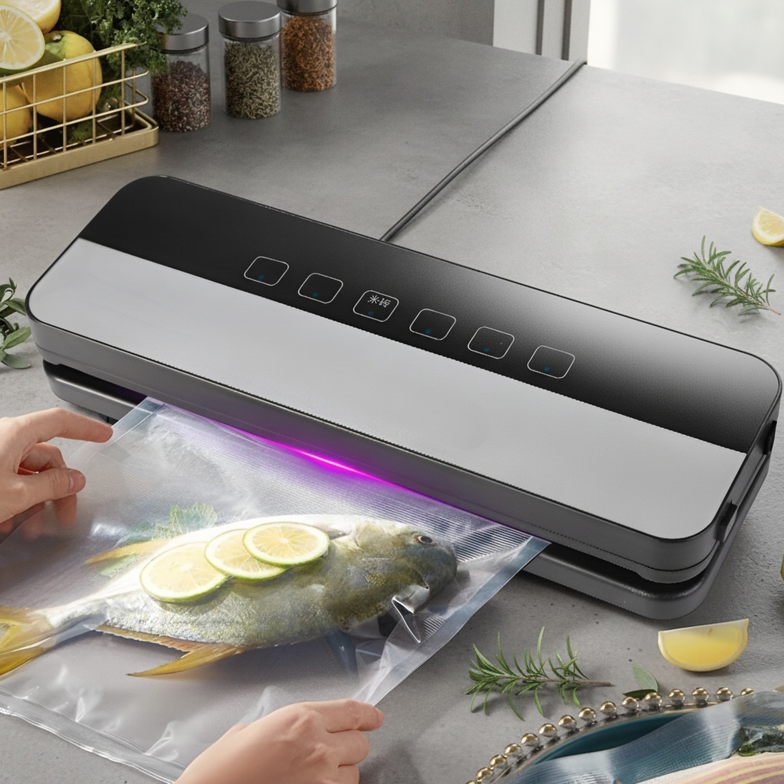 Selladora al vacío automática JMY para alimentos secos y húmedos
