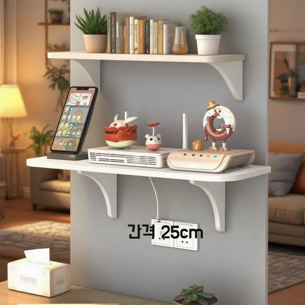 벽걸이형 셋톱박스 선반, 무타공 설치 가능