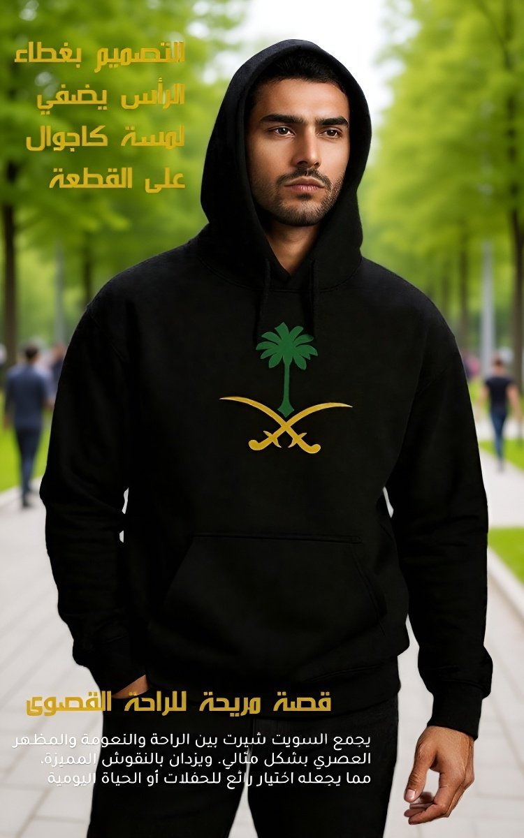 سويت شيرت كاجوال قطني للرجال والنساء بمناسبة اليوم الوطني السعودي