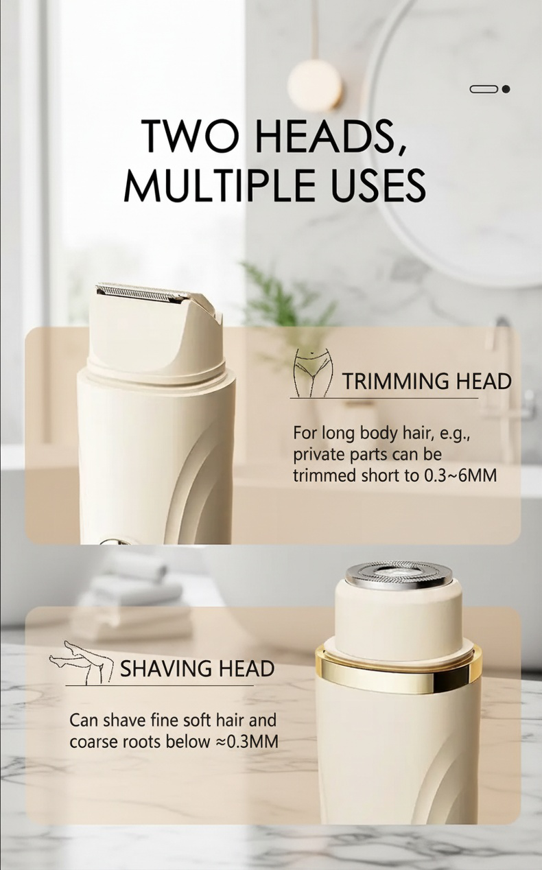 Dual-head design of electric hair remover