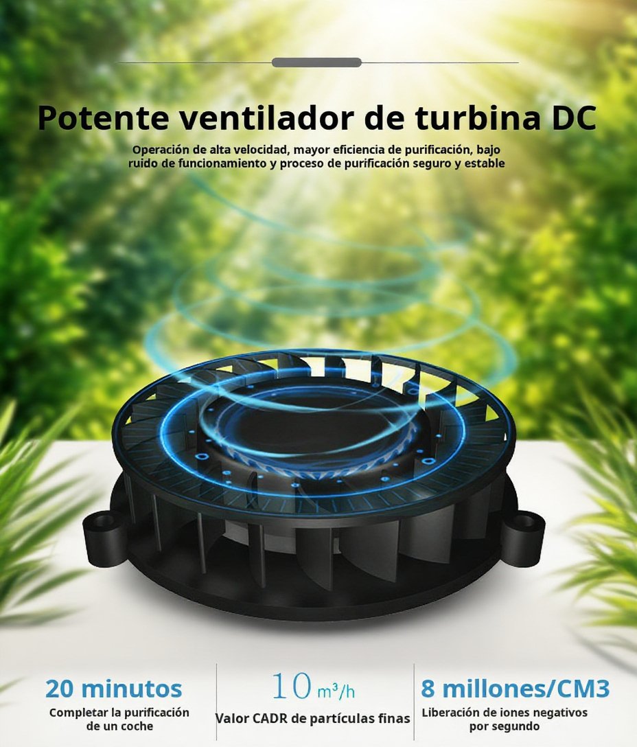 Dispositivo purificador de aire en escritorio