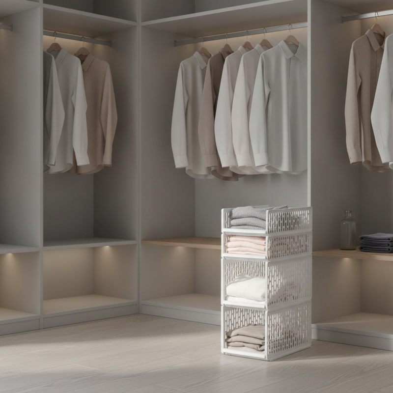 Multi-layer partition basket for clothes and accessories