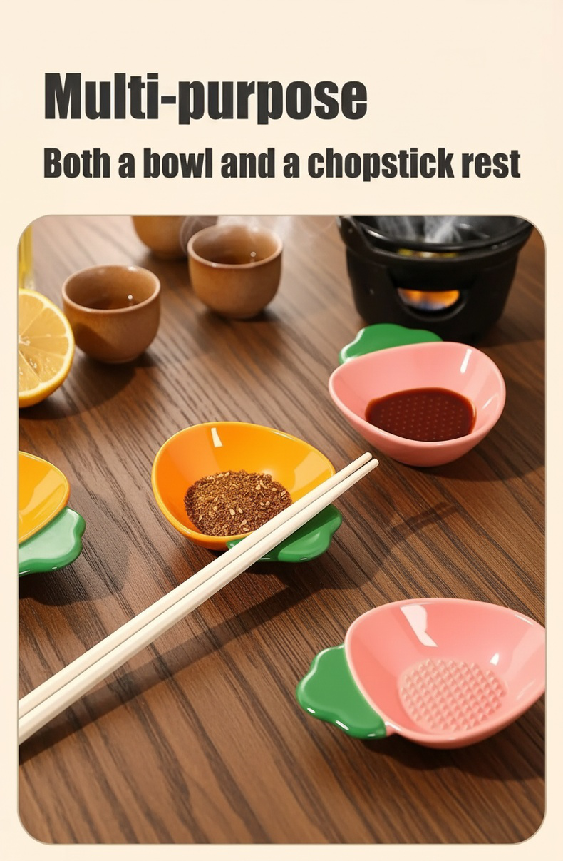 Carrot-shaped ceramic dish used for spice grinding