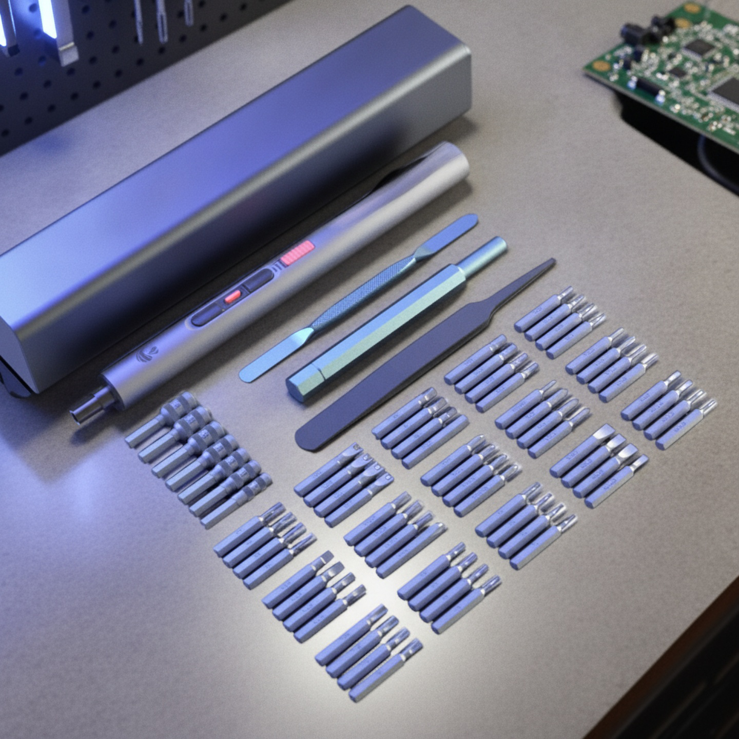Kit completo de destornillador eléctrico con puntas intercambiables