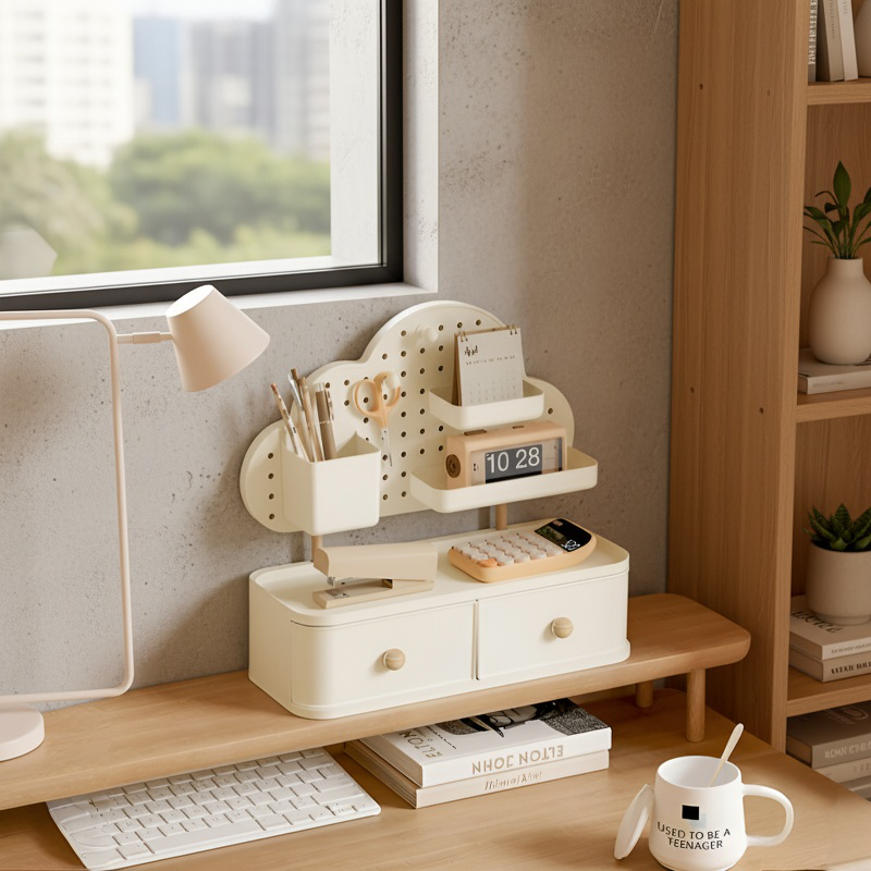 Multifunctional storage rack for office desk organization