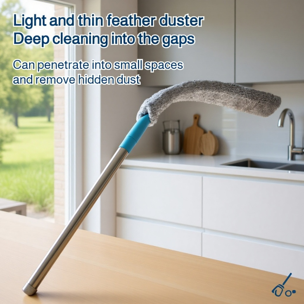 Flexible dust brush reaching tight spaces