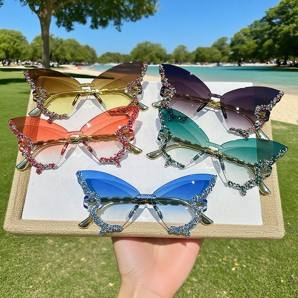 Gafas de sol de moda para mujer, diseño de mariposa