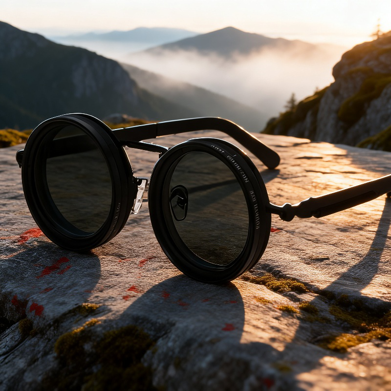 Adaptive Light Filter Round Sunglasses, Clear Vision Safety Glasses