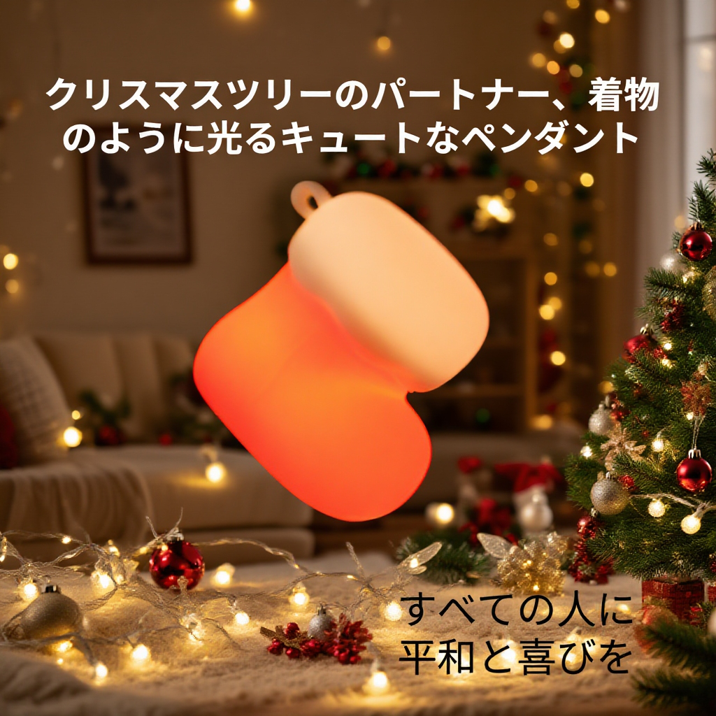クリスマスツリーとサンタ飾りのコーディネート例