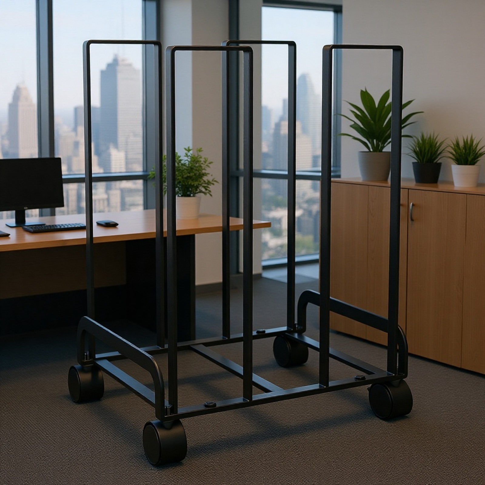 和風キャスター付き移動式段ボール収納ラック雑貨収納カート家庭用倉庫段ボール収納ラック