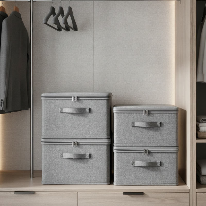 Cationic flip-top storage box for clothes, home textiles, large capacity, soft lid, wardrobe, layere