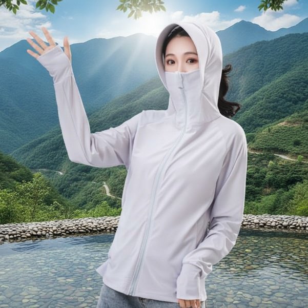 여성용 아이스 실크 썸머 자외선 차단 얇은 통기성 썬 프로텍션 자켓