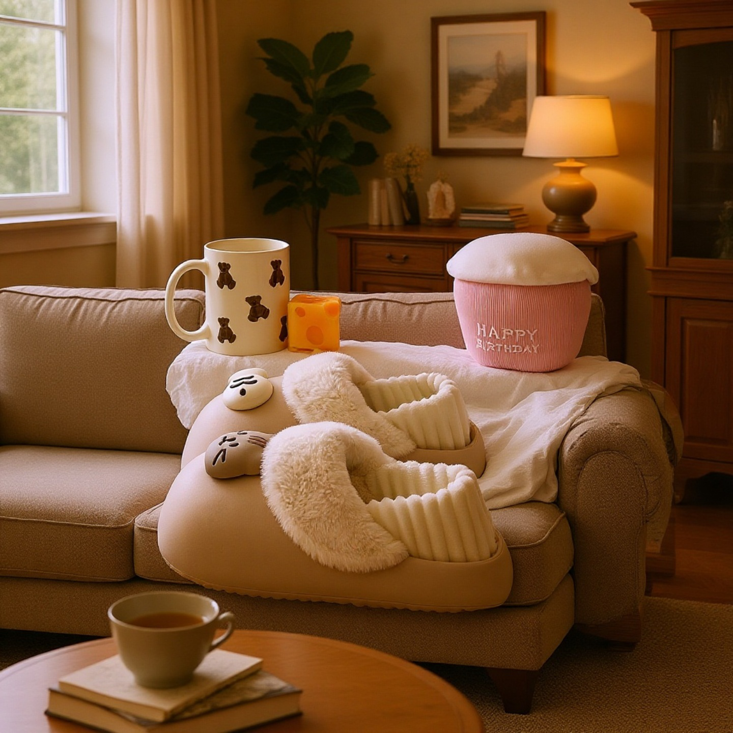 ギフト包装されたスリッパのイメージ