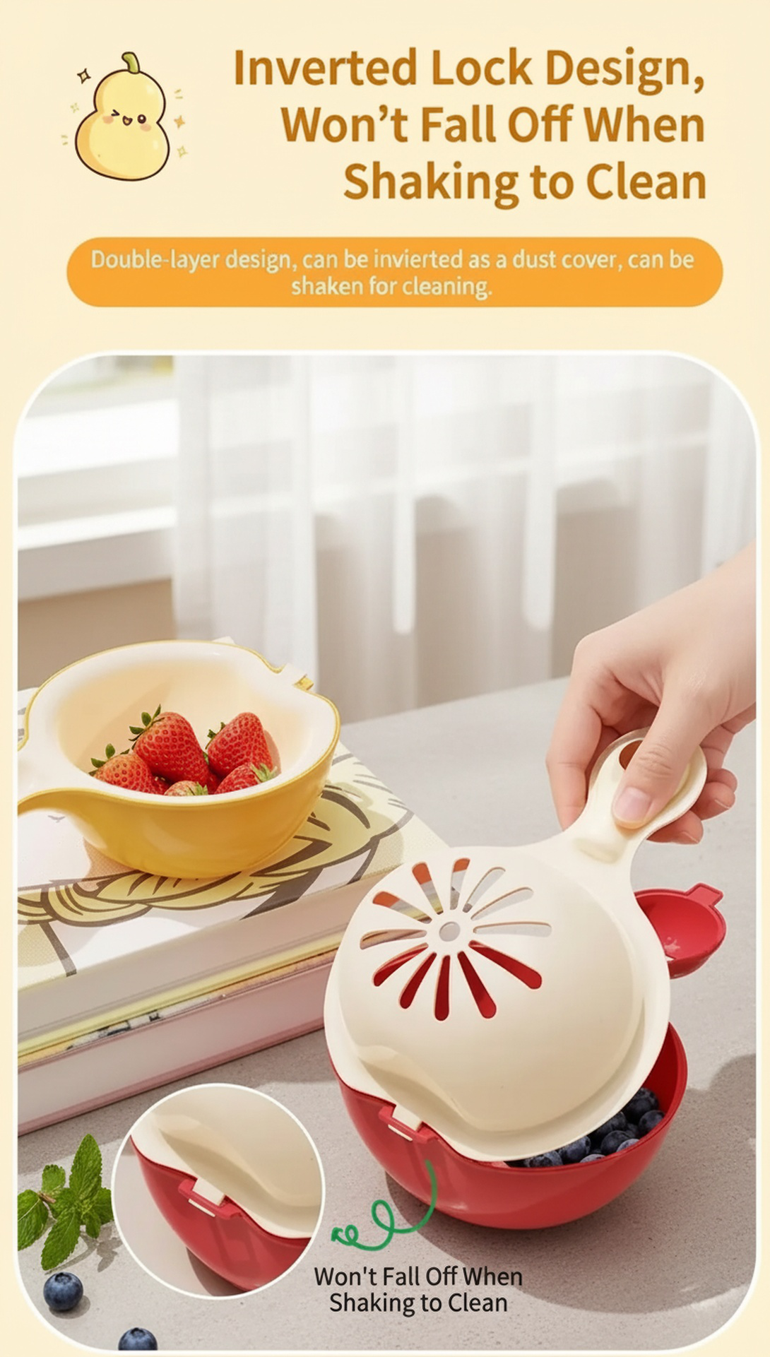 Easy-to-clean Kitchen Drain Basket with Storage