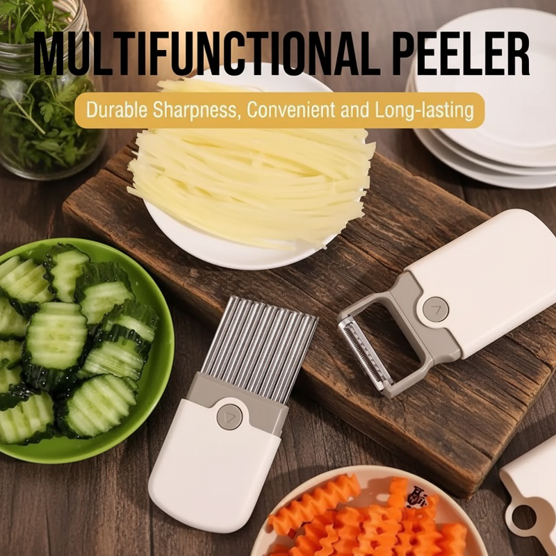 Multi-functional Stainless Steel Fruit and Vegetable Slicer and Peeler