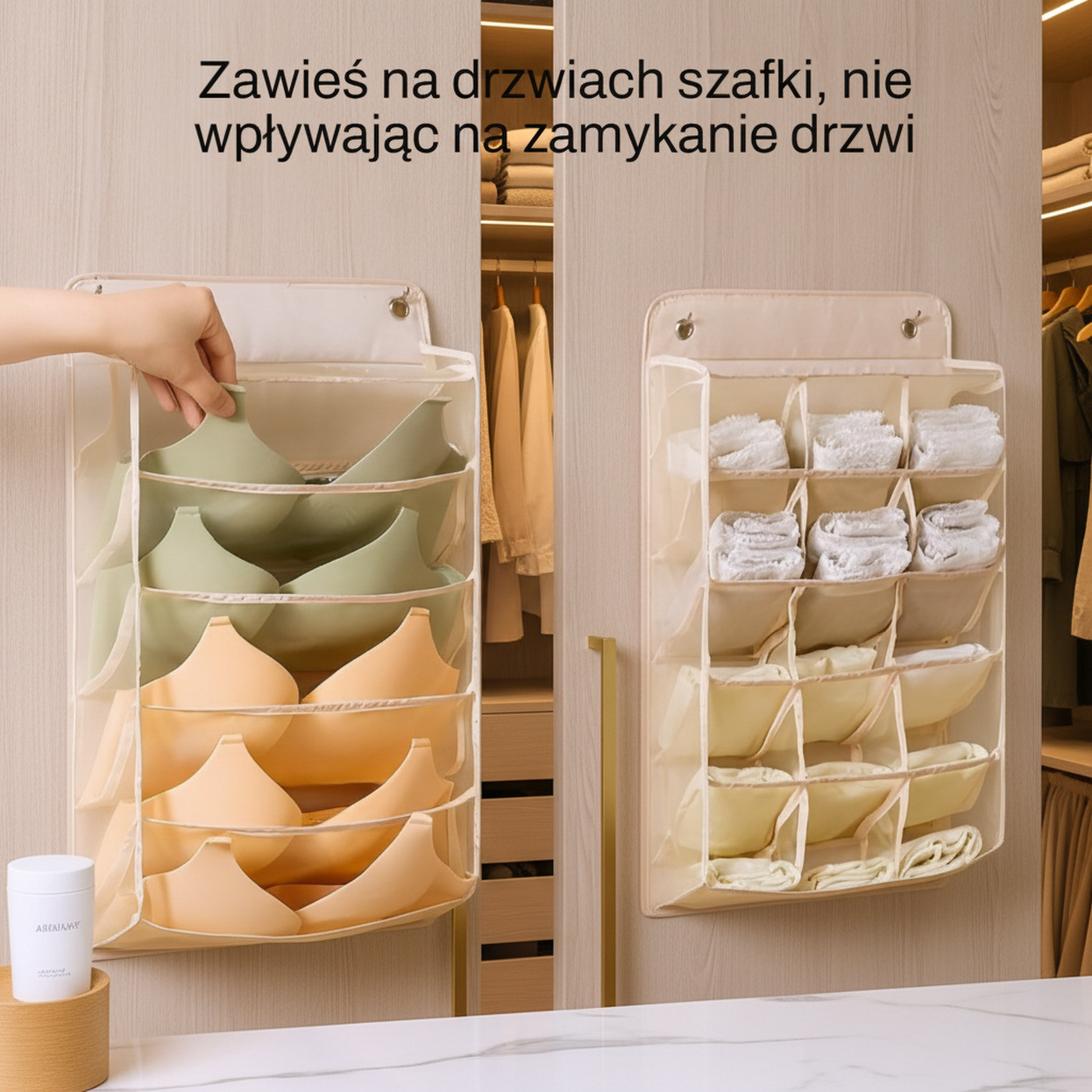 Ścienna wisząca torba do przechowywania majtek i skarpetek