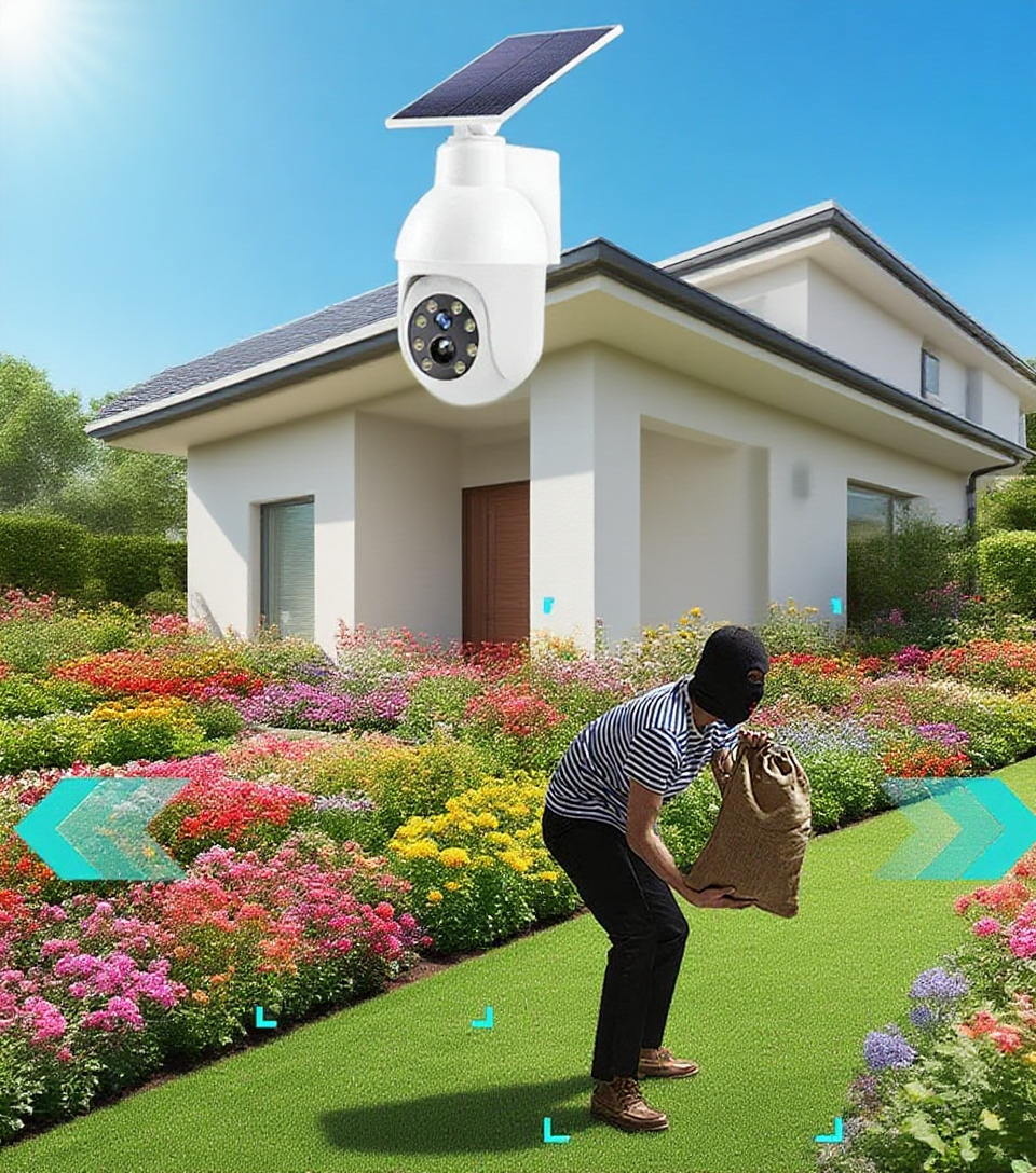 Simulovaná monitorovací kamera pouliční osvětlení