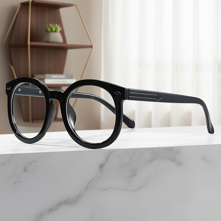 Monture de lunettes sans correction pour femme au visage rond