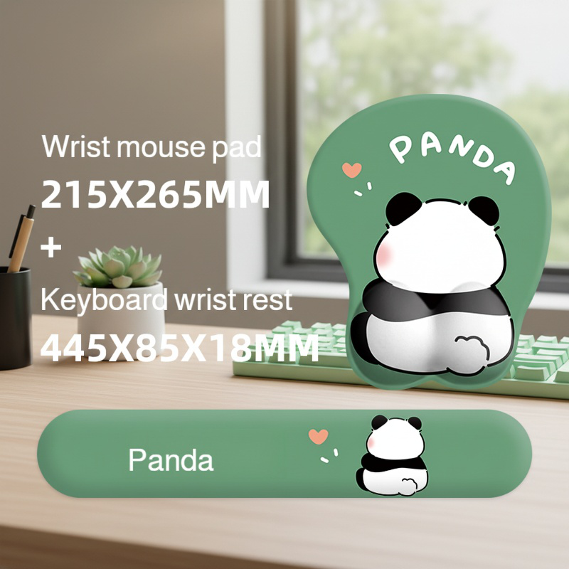 Cute Panda Butt Mouse Pad with Wrist Rest and Keyboard Wrist Support