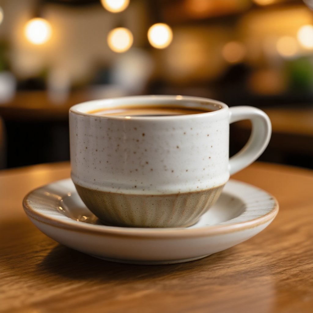 창의적인 레트로 커피 컵과 접시 세트