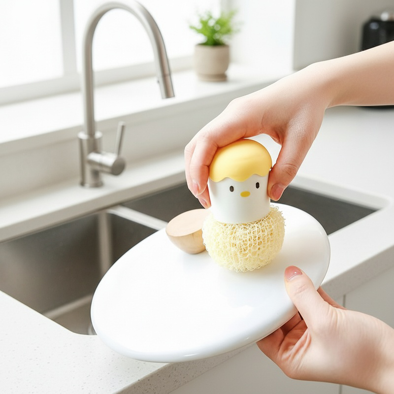 持ち手付き鍋や手を傷つけないステンレスクリーナー キッチン用食器洗い神器