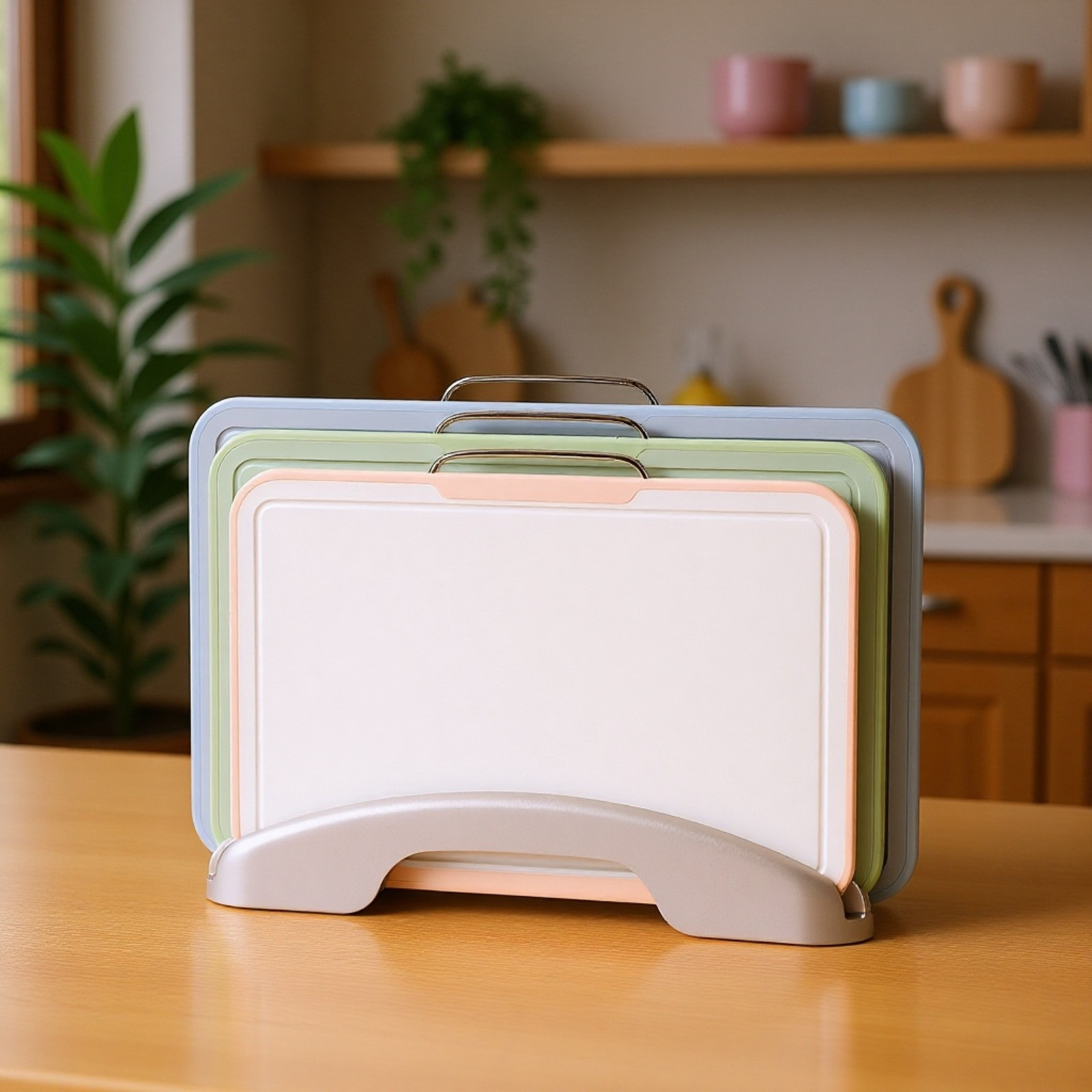 식기세척기 사용 가능한 컬러 분류 도마 세트 전체 이미지