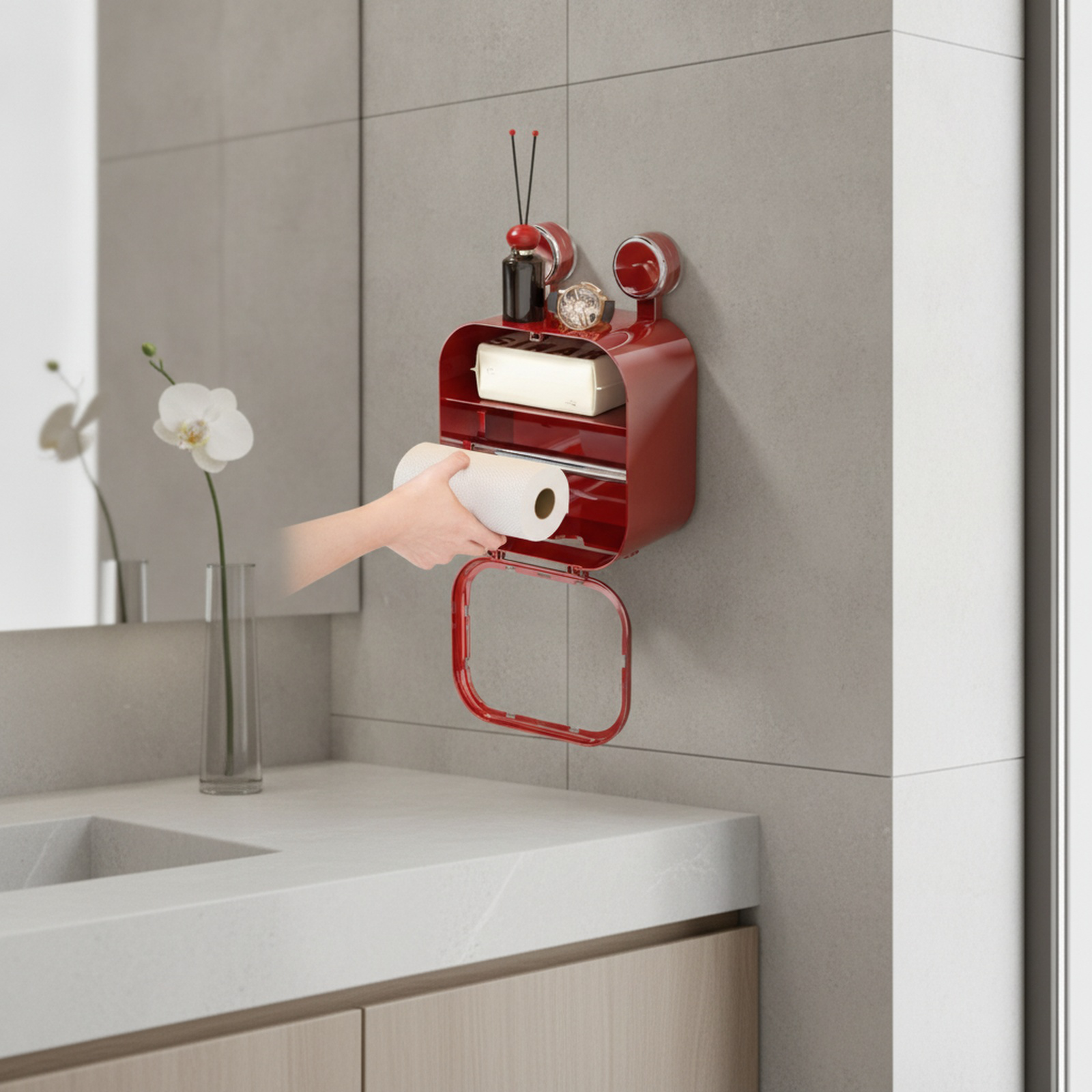 Multifunctional Wall-mounted Suction Toilet Paper Holder