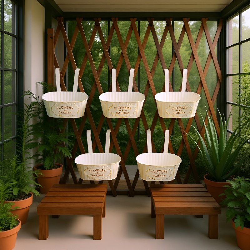 バルコニー壁掛けフラワーポット 多肉植物緑の植物装飾 取り外し可能