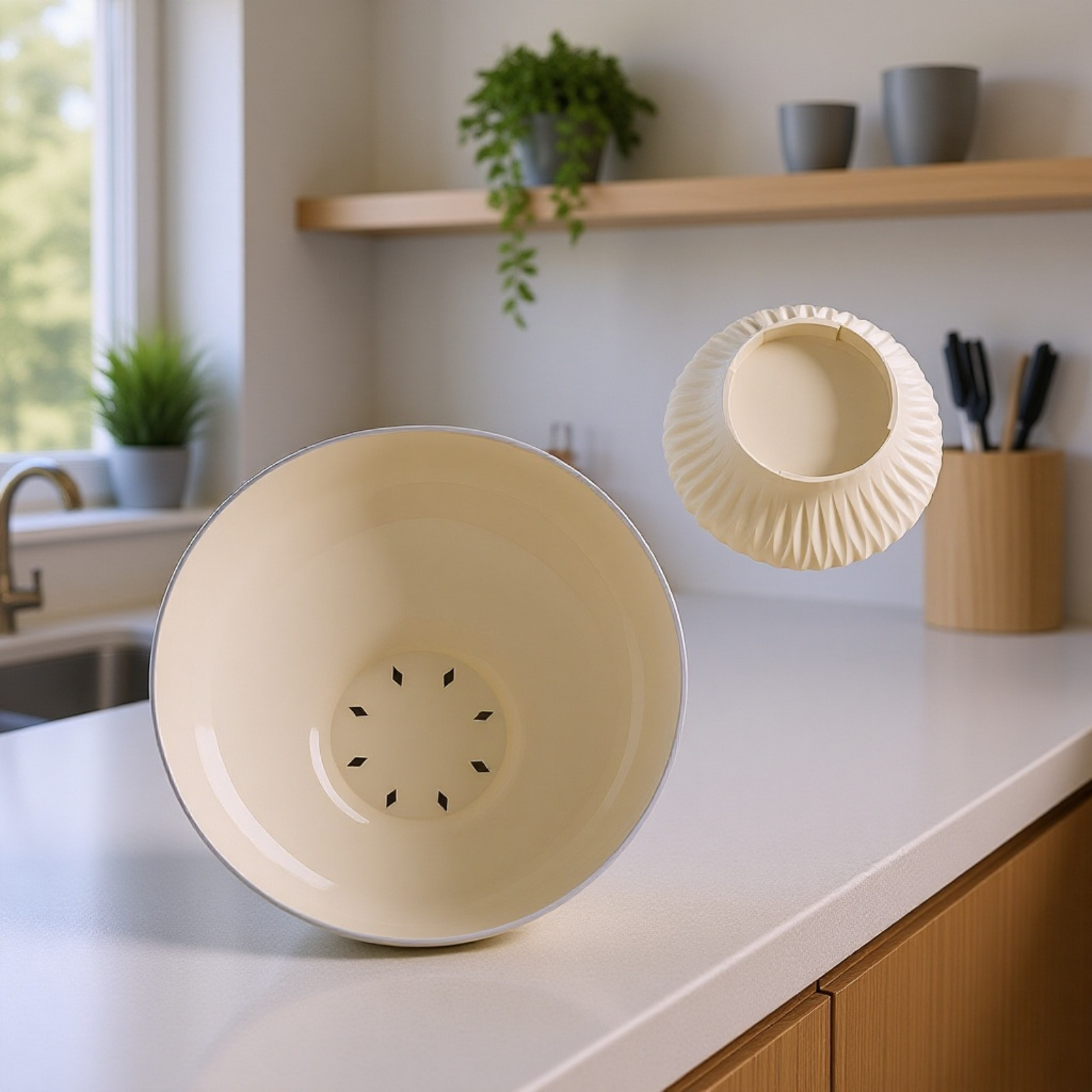 リビング用コーヒーテーブルフルーツプレート 高脚水切りトレー ドライフルーツ皿