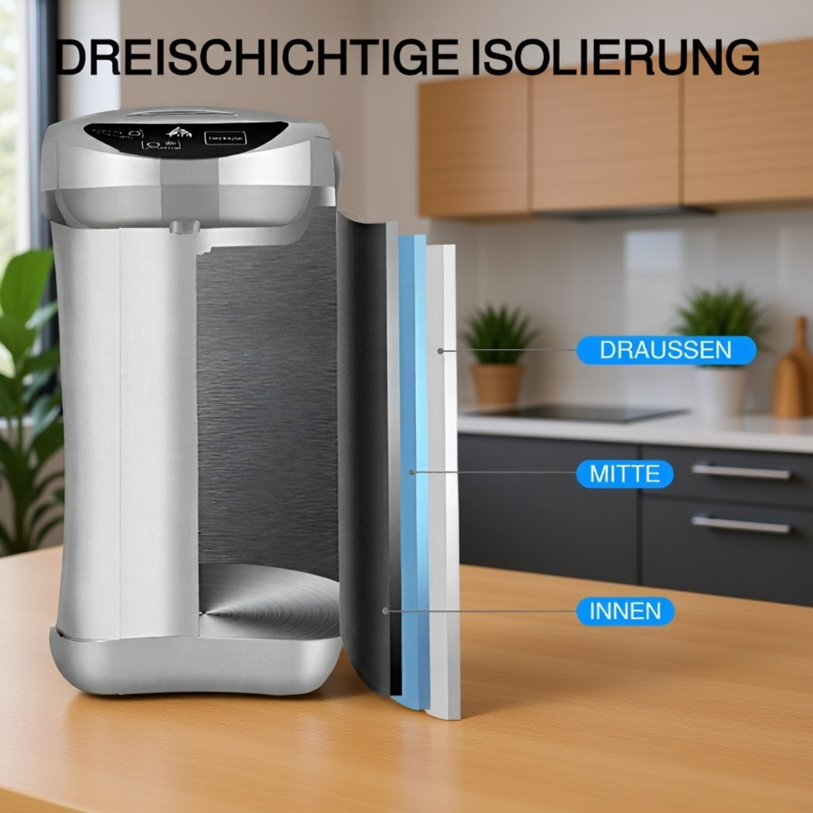 Edelstahl 110V elektrische thermos haushalt automatische wärme erhaltung wasserkocher