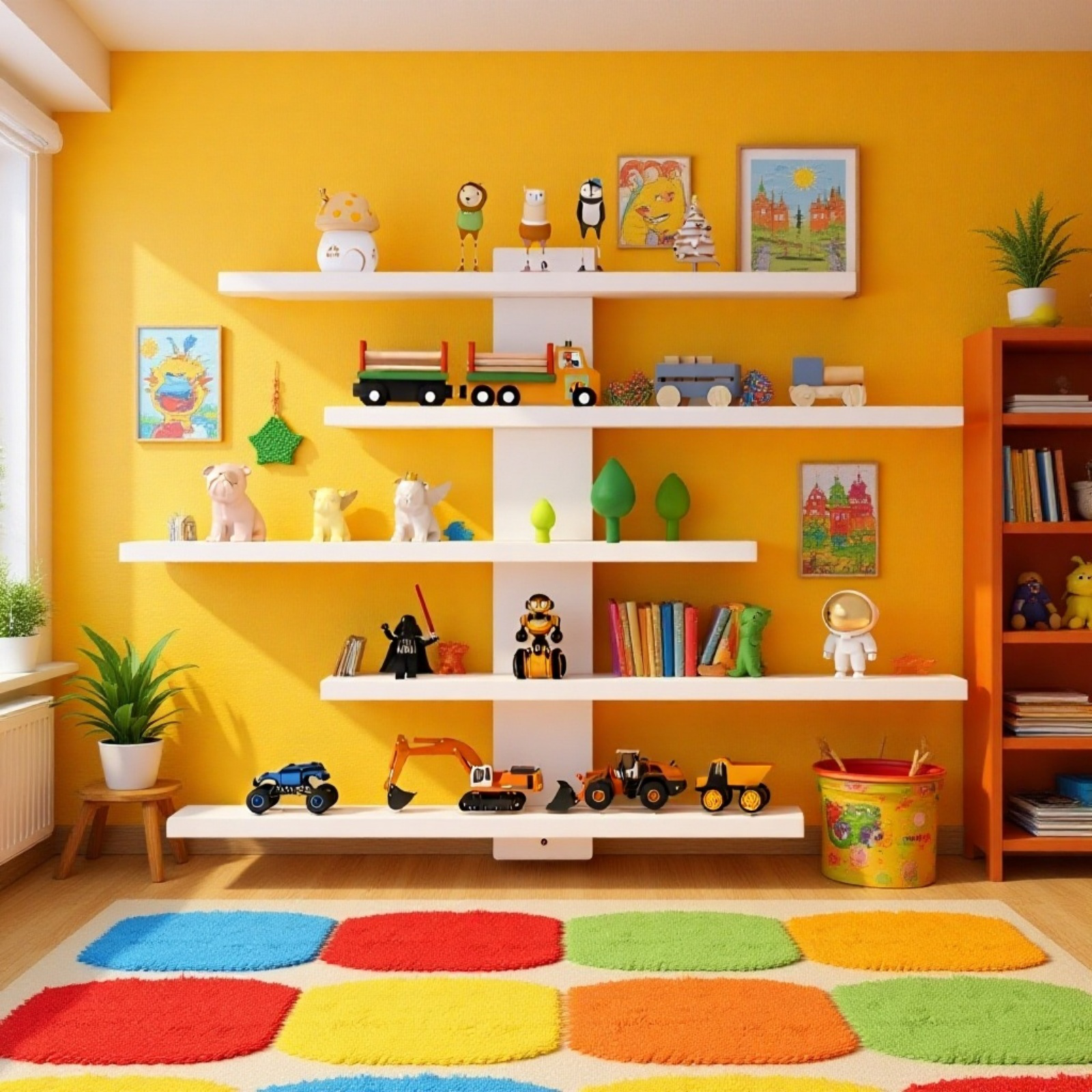 収納ラック コンパートメント付きディスプレイ棚