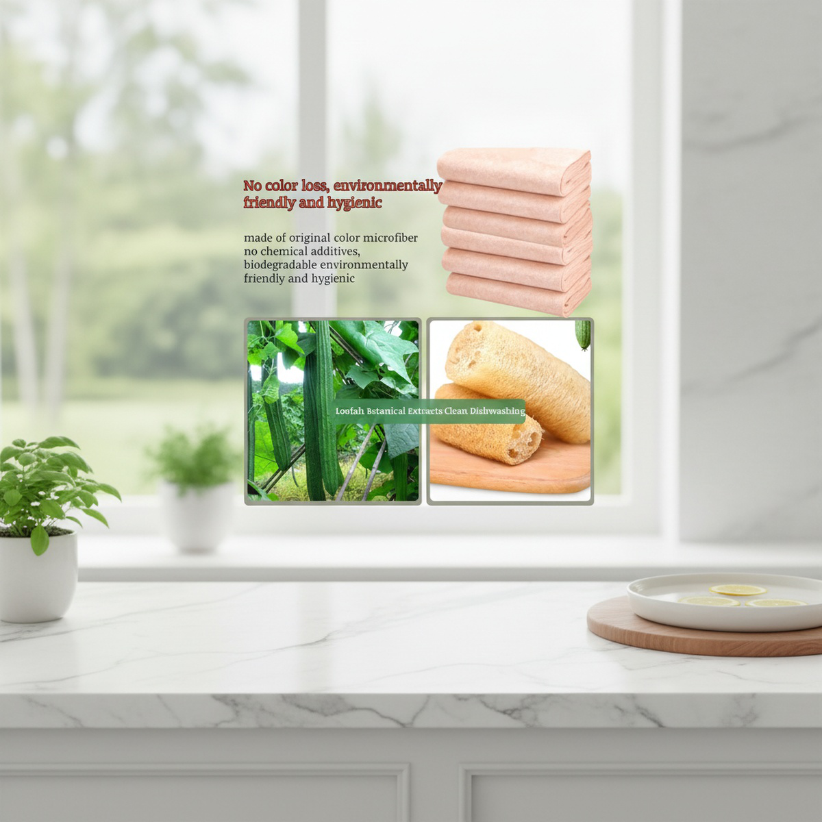 Loofah Plant Fiber Dishcloths Easy to Clean