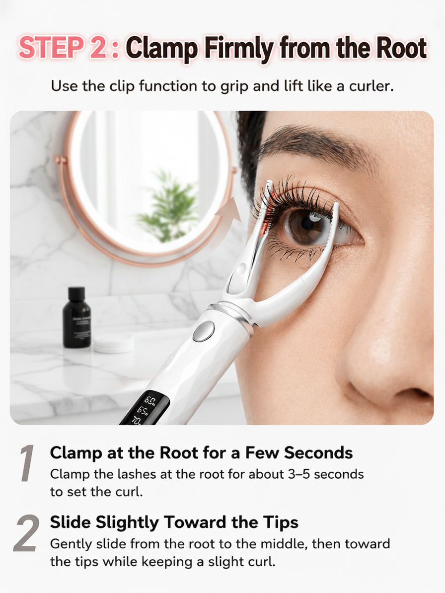Electric eyelash curler suitable for all lash types