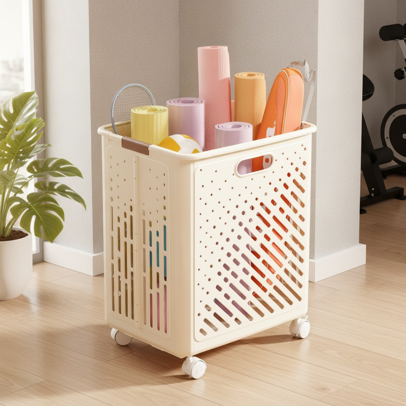 Space-saving fitness storage frame for home workouts