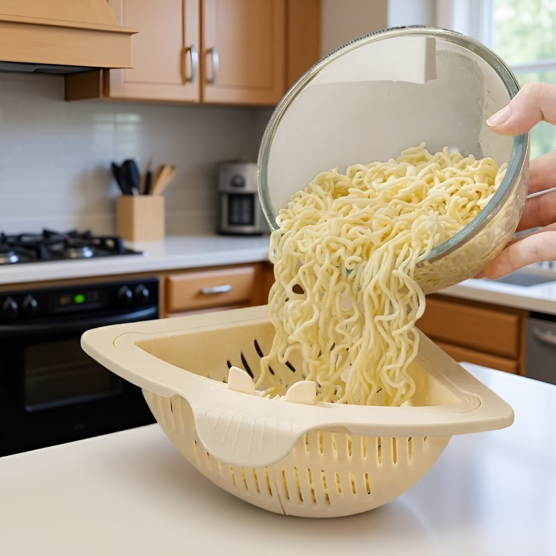 Cesta de drenaje magnética organizando esponjas y cepillos