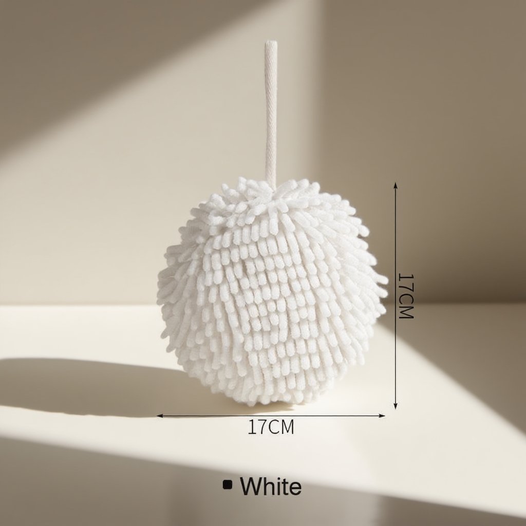 Roztomilý a luxusní závěsný japonský míček na utírání rukou z chenille, rychleschnoucí a silně savý