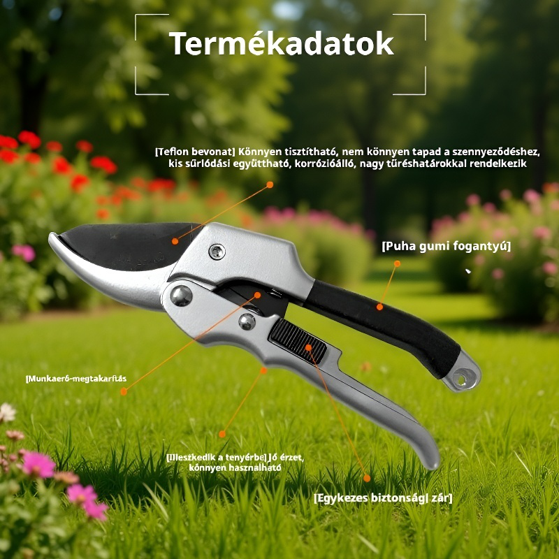 Kerti durva metszőolló gyümölcsvágó olló virágzó ág görgős metszőolló