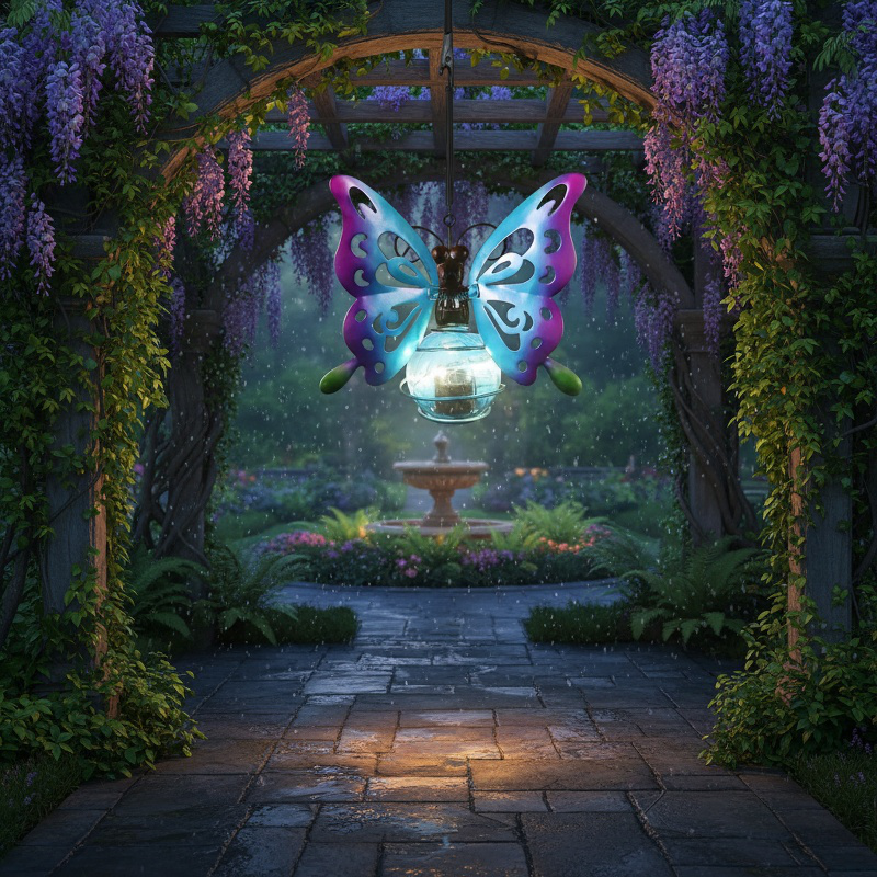 Solar-powered garden hanging decorative lights