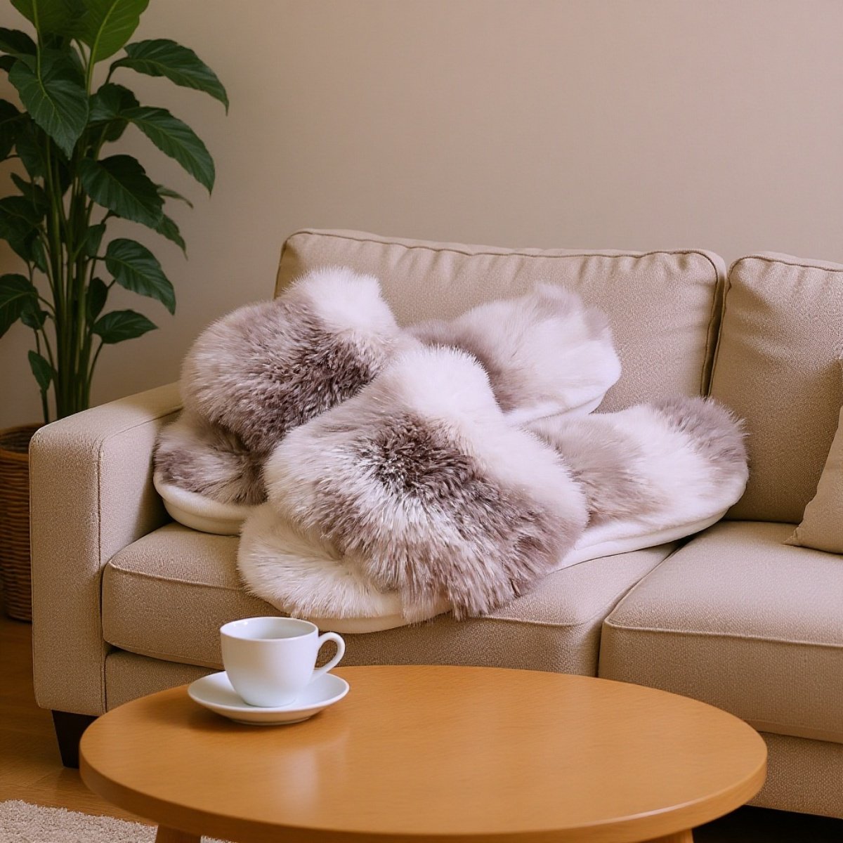 おしゃれな家居用保温スリッパの使用シーン