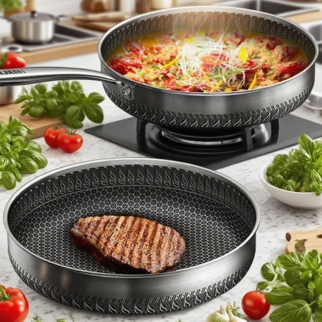 스테인리스 양면 벌집 무점착 프라이팬