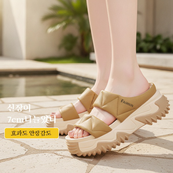 여름 여자 송편 소프트 샌들 일자 토 슈즈 컴포트 학생화