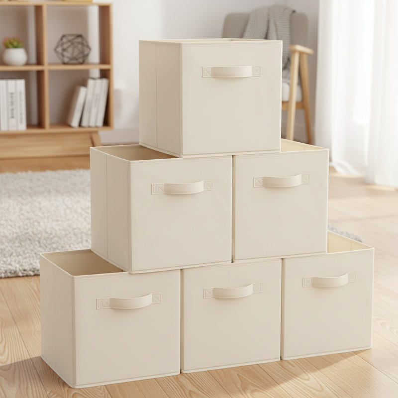 Boîte de rangement en tissu pour chambre à coucher, armoire, pliable