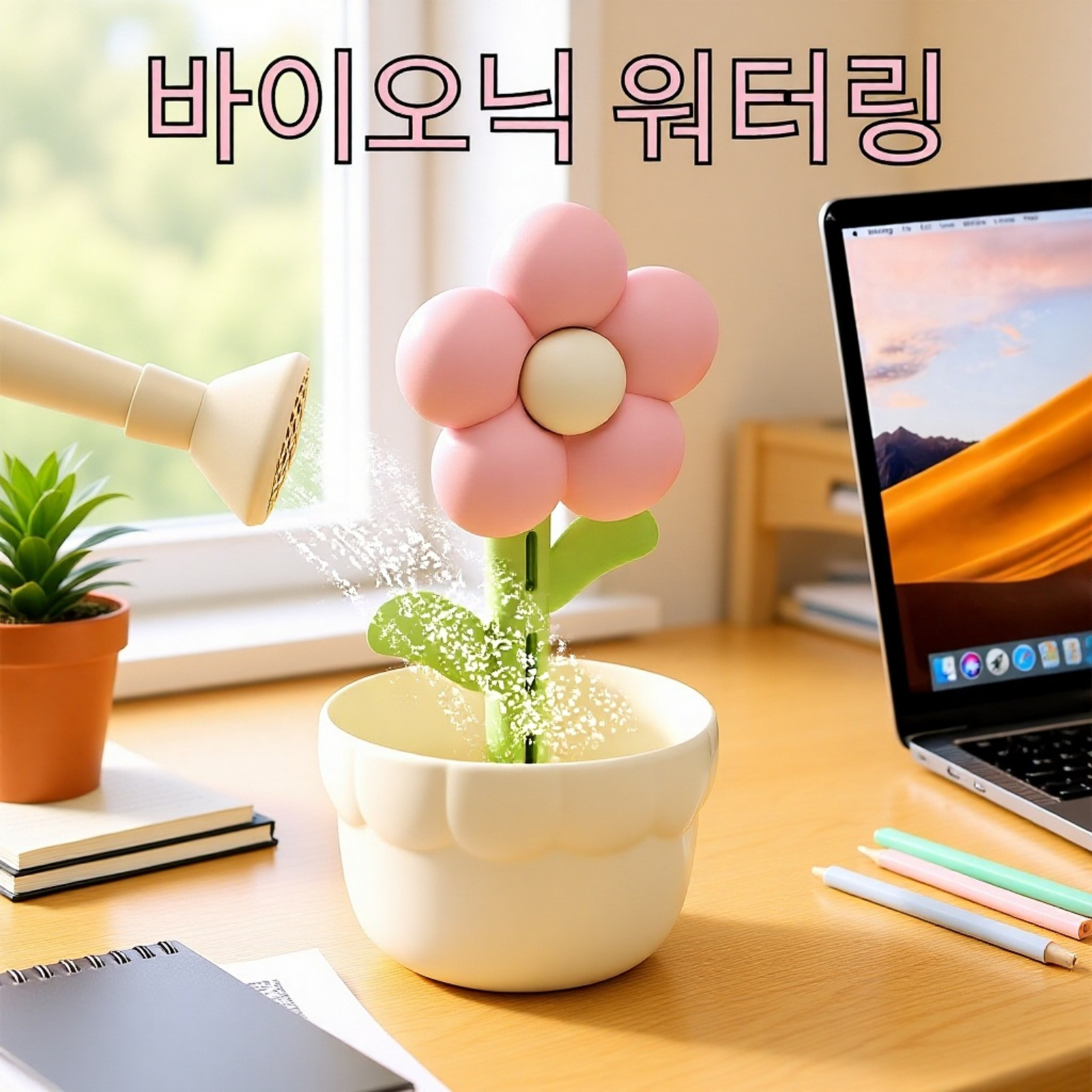 대용량 USB 소형 꽃 모양 가습기 