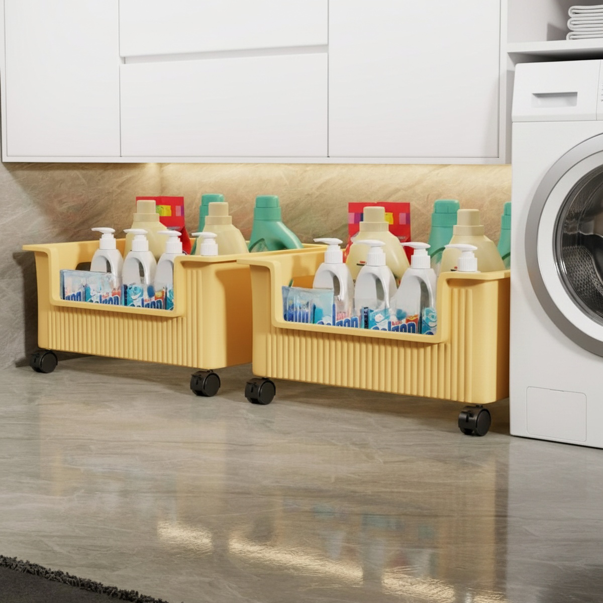 Bathroom cabinet under the shelf toilet sink movable laundry detergent rack balcony washing machine 