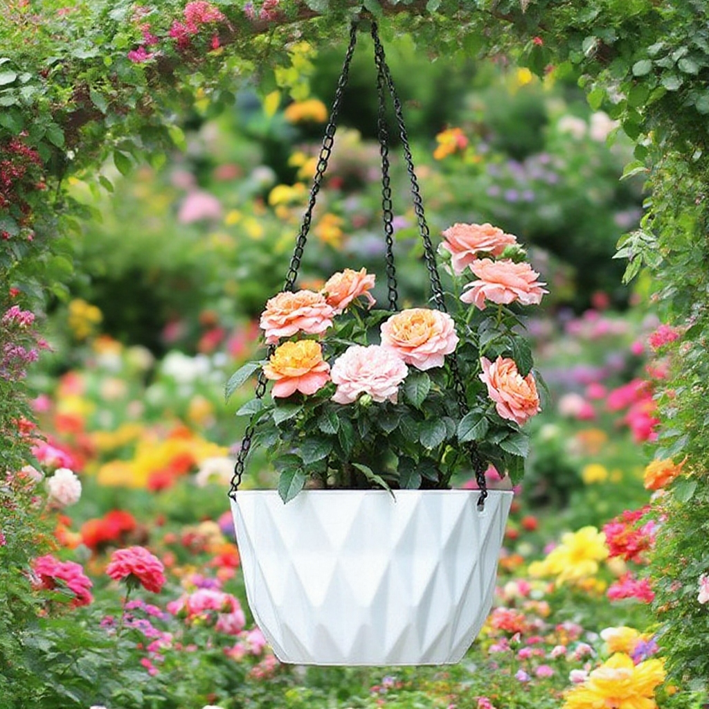 Automatic suction lazy hanging basket flower pot